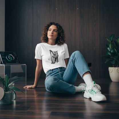 Owl Harpist T-Shirt - Vintage Music Lover Tee