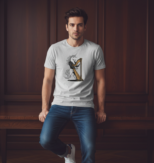 Unicorn Harp T-Shirt - Mythical Music Lover Gift