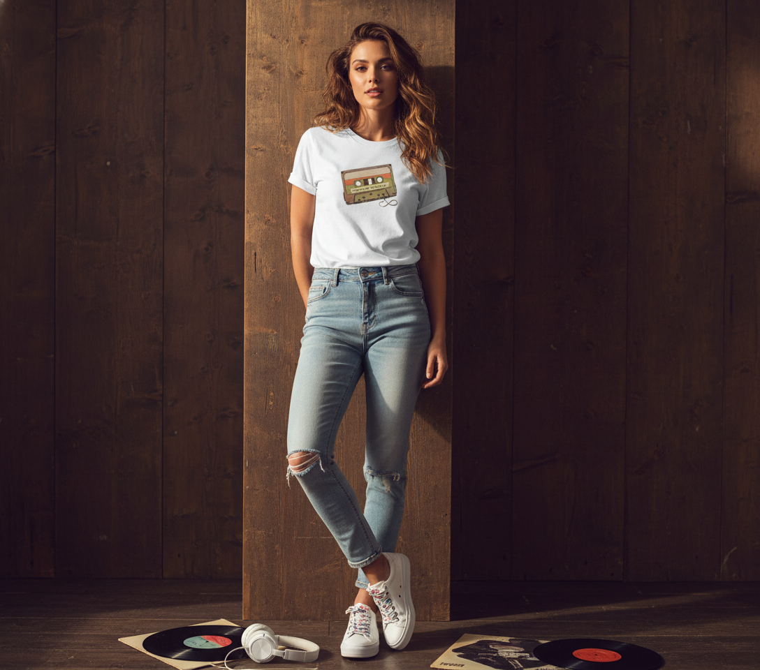 Retro Cassette Tape T-Shirt - Vintage Music Lover Gift