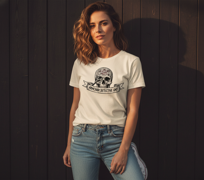 Armchair Detective Skull T-Shirt - Occult Mystery Gift