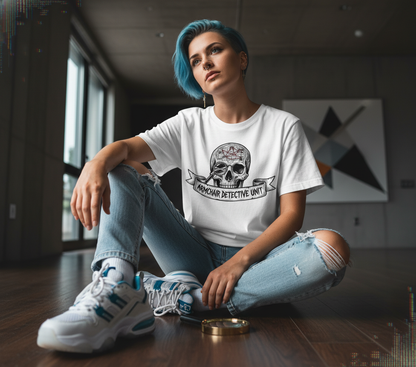 Armchair Detective Skull T-Shirt - Occult Mystery Gift