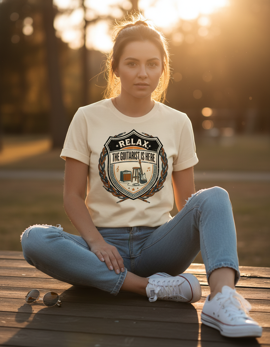 Relax Guitarist T-Shirt - Music Lover Gift Tee