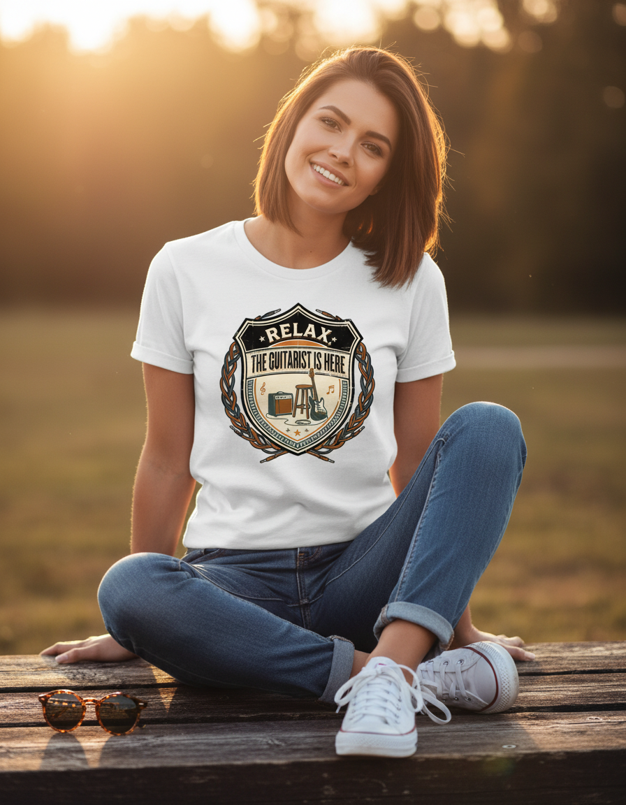 Relax Guitarist T-Shirt - Music Lover Gift Tee