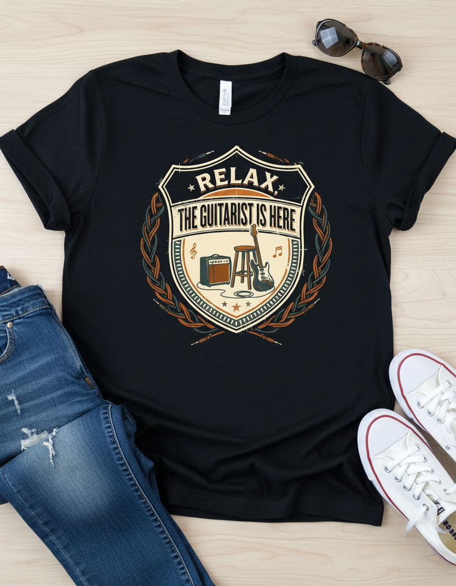 Relax Guitarist T-Shirt - Music Lover Gift Tee