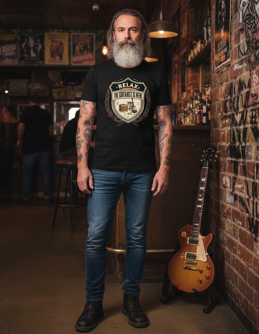 Relax Guitarist T-Shirt - Music Lover Gift Tee