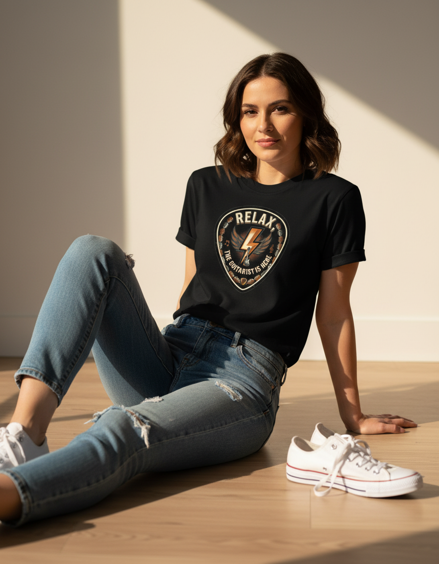 Relax Guitarist T-Shirt - Vintage Rock Music Gift Tee