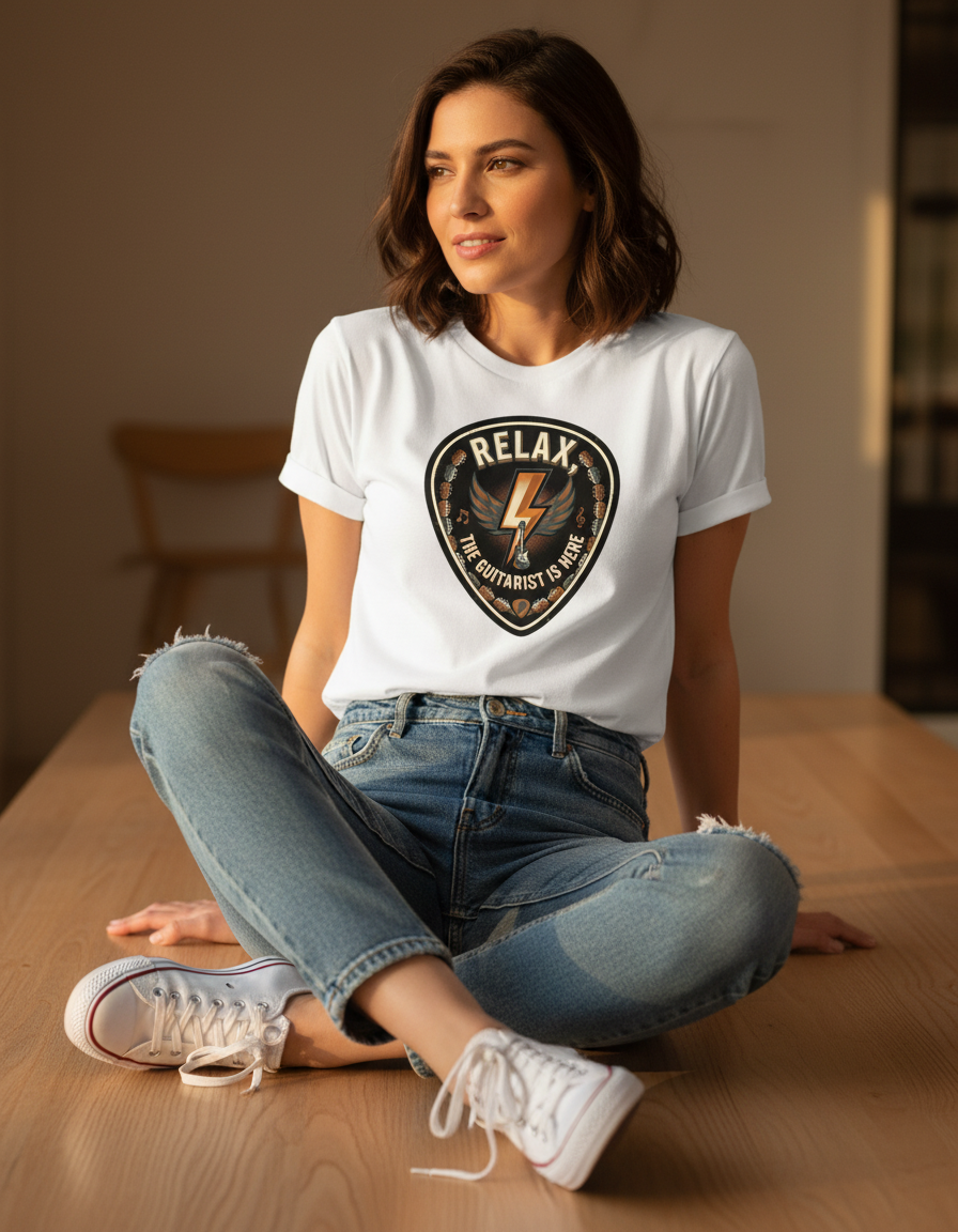 Relax Guitarist T-Shirt - Vintage Rock Music Gift Tee
