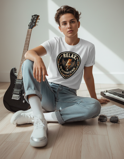 Relax Guitarist T-Shirt - Vintage Rock Music Gift Tee