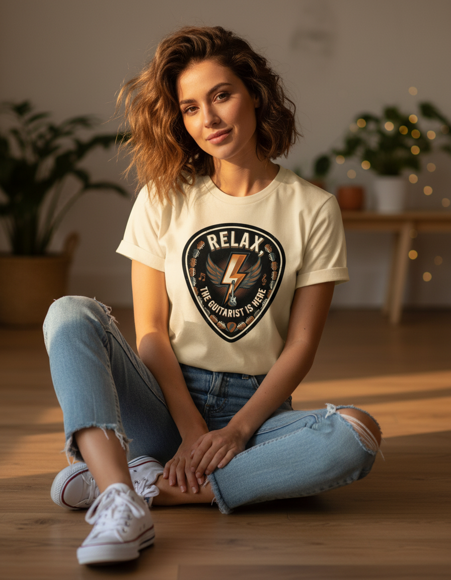 Relax Guitarist T-Shirt - Vintage Rock Music Gift Tee