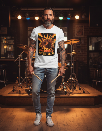 Drummers Hit Different Retro Drum Set T-Shirt - Musician Gift