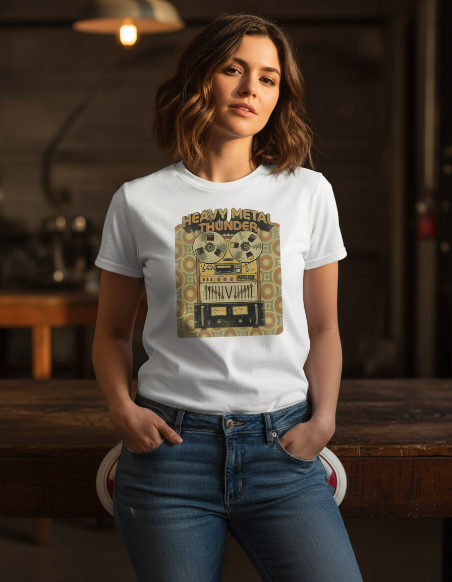 Retro Heavy Metal Cassette Graphic Tee - Music Lover Gift