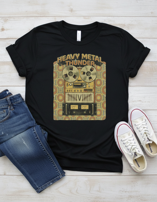 Retro Heavy Metal Cassette Graphic Tee - Music Lover Gift