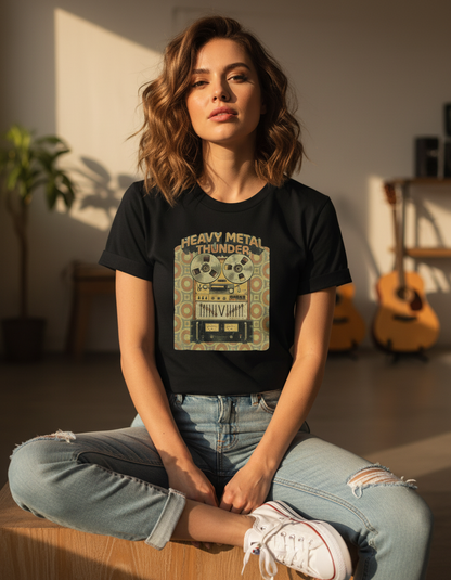 Retro Heavy Metal Cassette Graphic Tee - Music Lover Gift