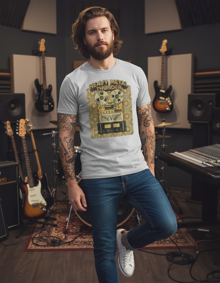 Retro Heavy Metal Cassette Graphic Tee - Music Lover Gift