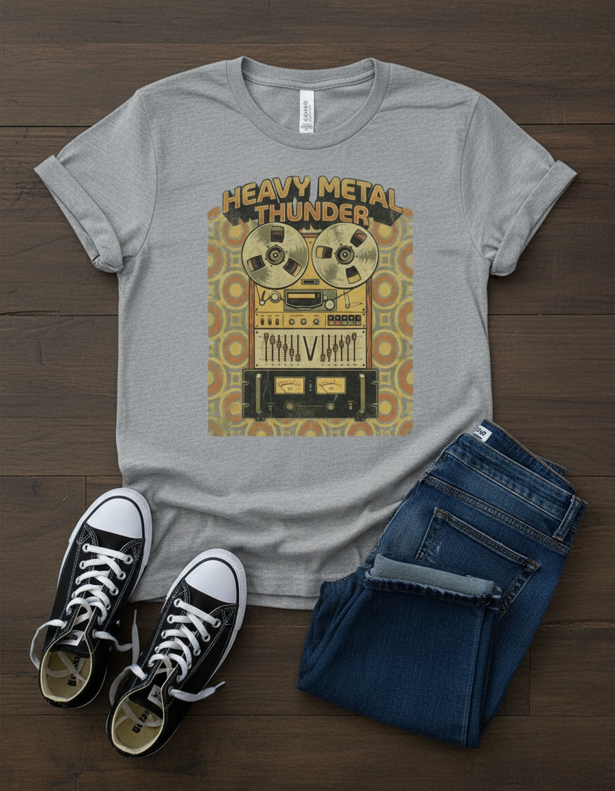 Retro Heavy Metal Cassette Graphic Tee - Music Lover Gift