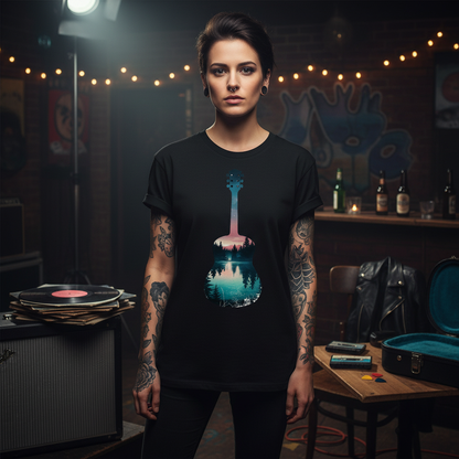 Guitar Silhouette Tee - Arty Music Lover Gift
