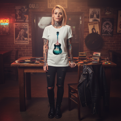 Guitar Silhouette Tee - Arty Music Lover Gift