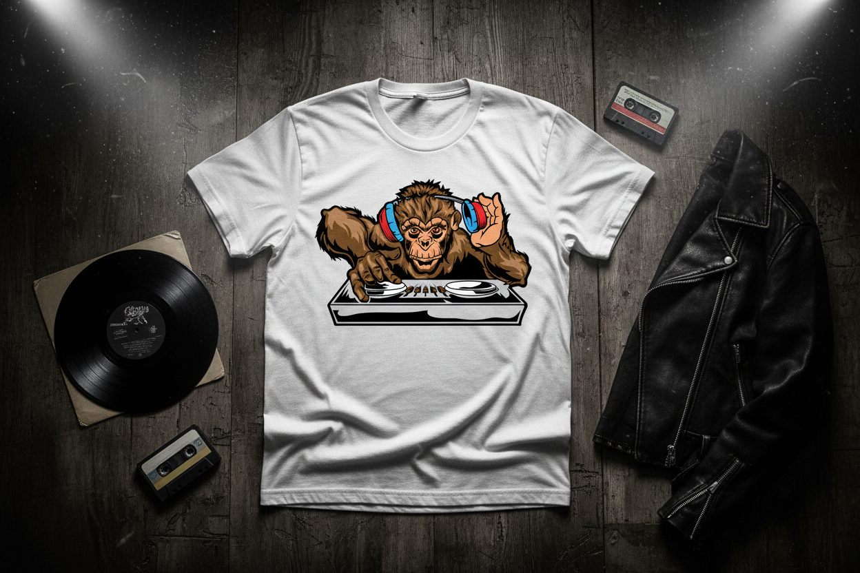 DJ Monkey Graphic Tee - Unique Gift for Music Lovers