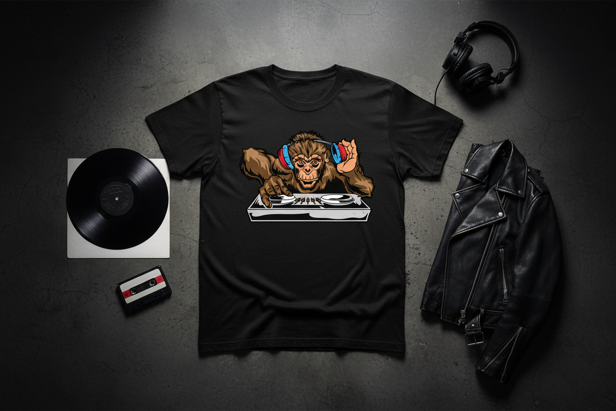 DJ Monkey Graphic Tee - Unique Gift for Music Lovers