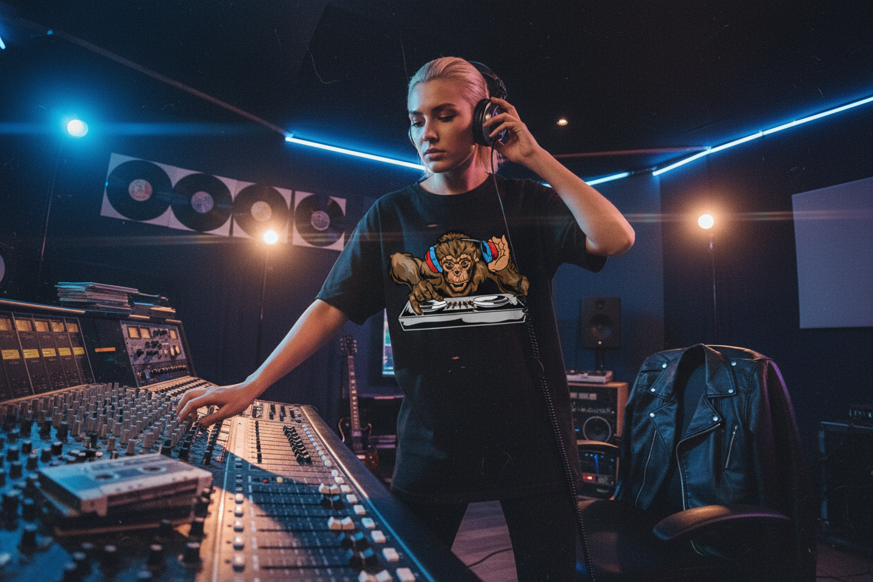 DJ Monkey Graphic Tee - Unique Gift for Music Lovers