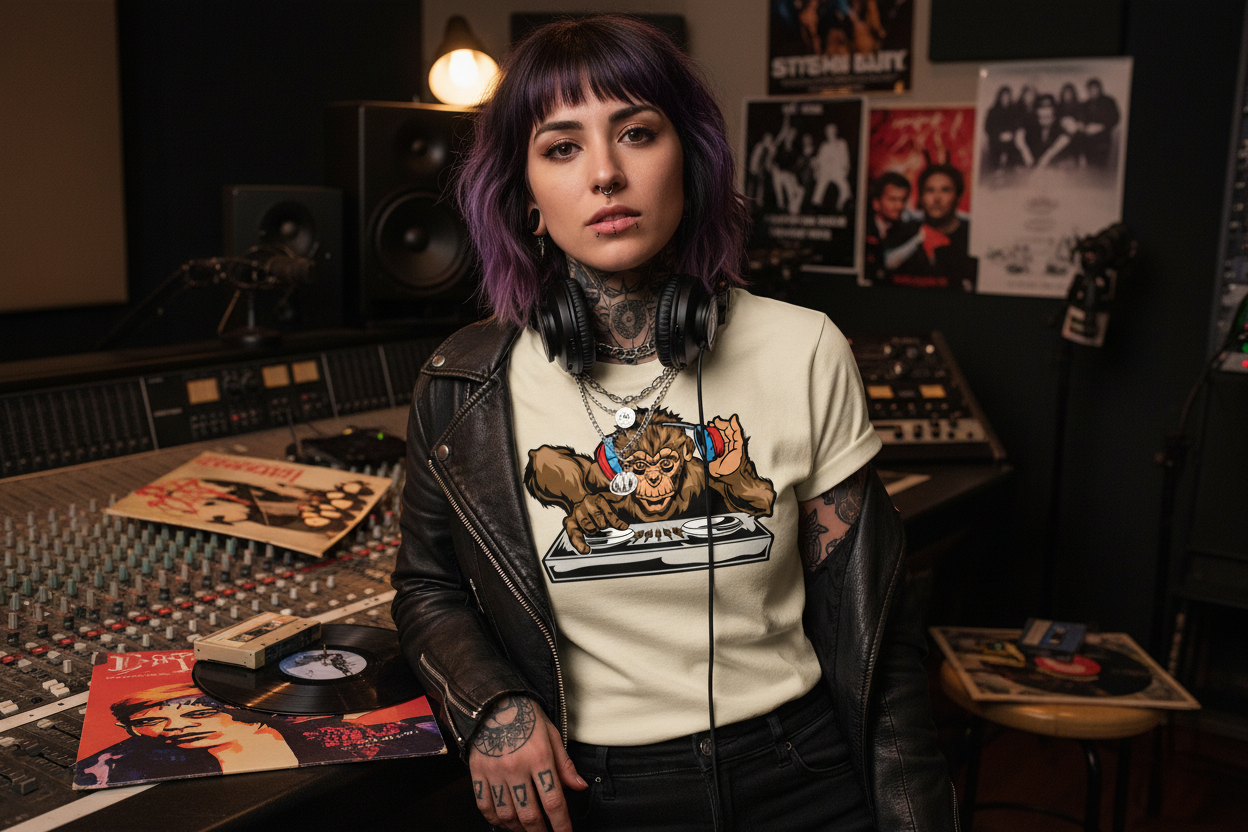 DJ Monkey Graphic Tee - Unique Gift for Music Lovers