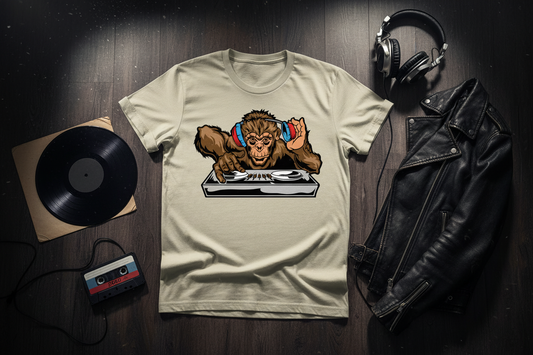 DJ Monkey Graphic Tee - Unique Gift for Music Lovers