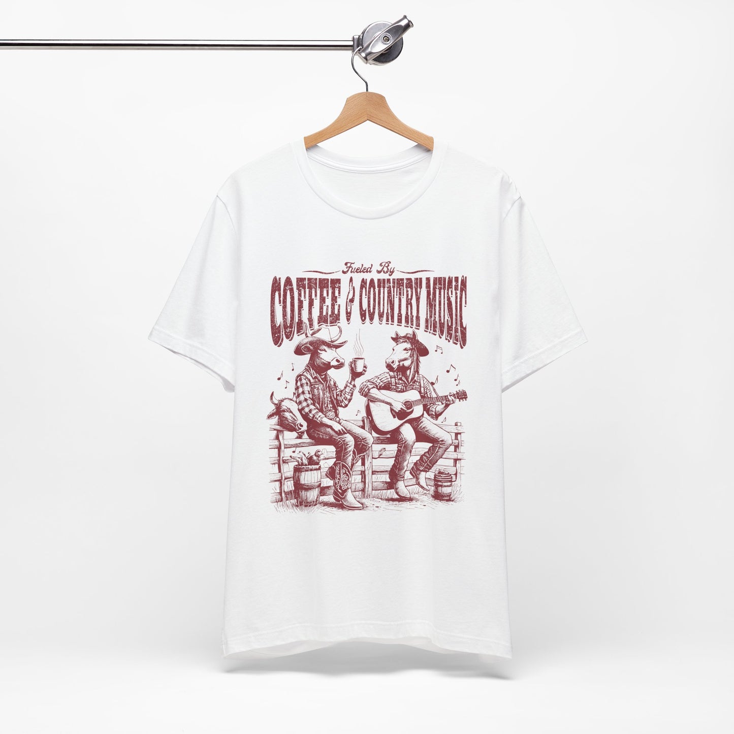 Coffee & Country Music T-Shirt - Vintage Guitar Gift