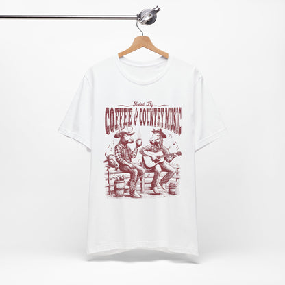 Coffee & Country Music T-Shirt - Vintage Guitar Gift