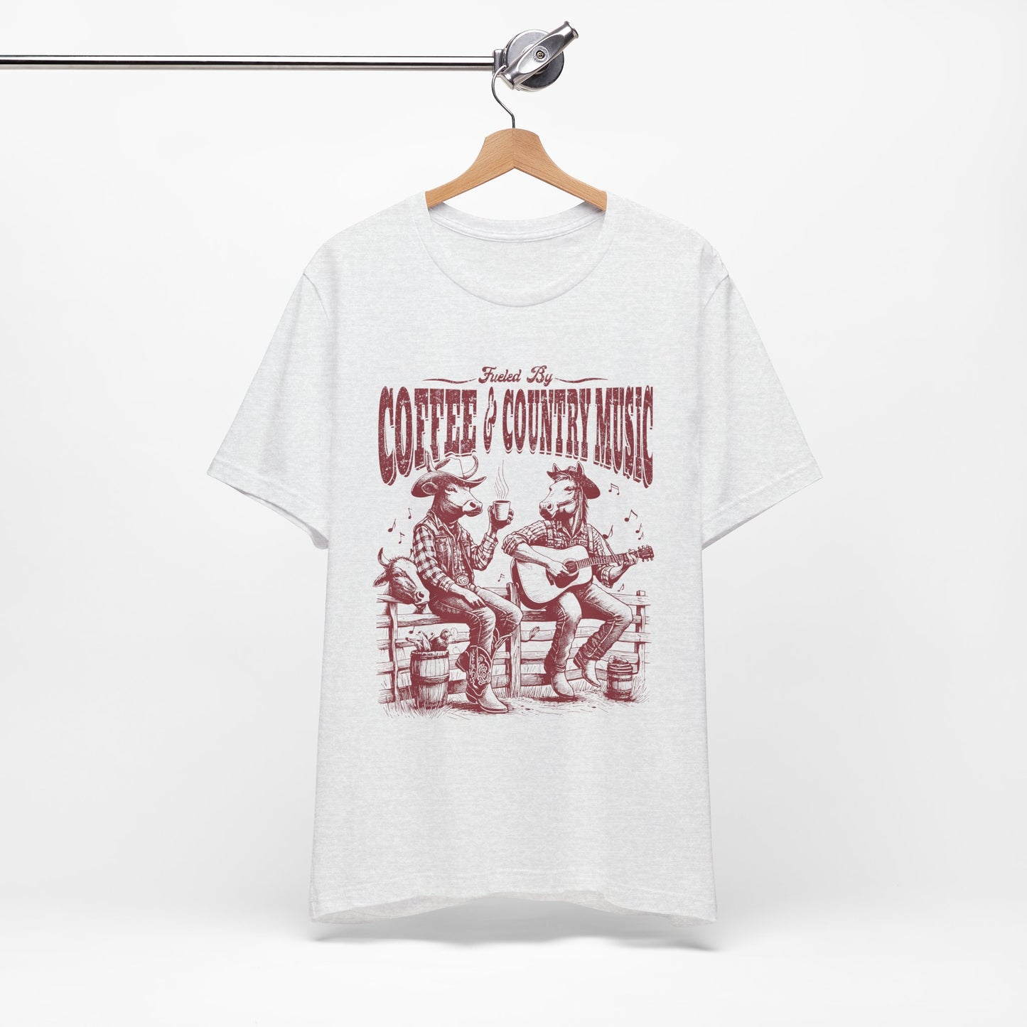 Coffee & Country Music T-Shirt - Vintage Guitar Gift