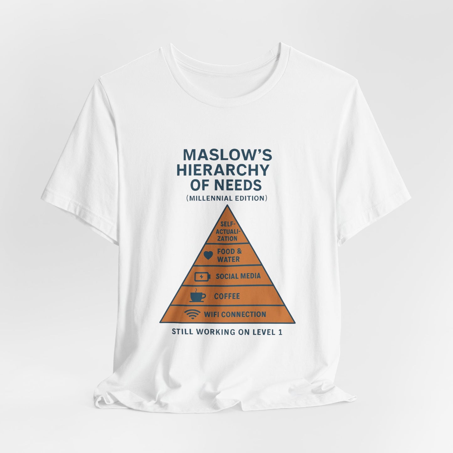 Maslow's Hierarchy of Needs Millennial T-Shirt | Funny Philosophy Tee