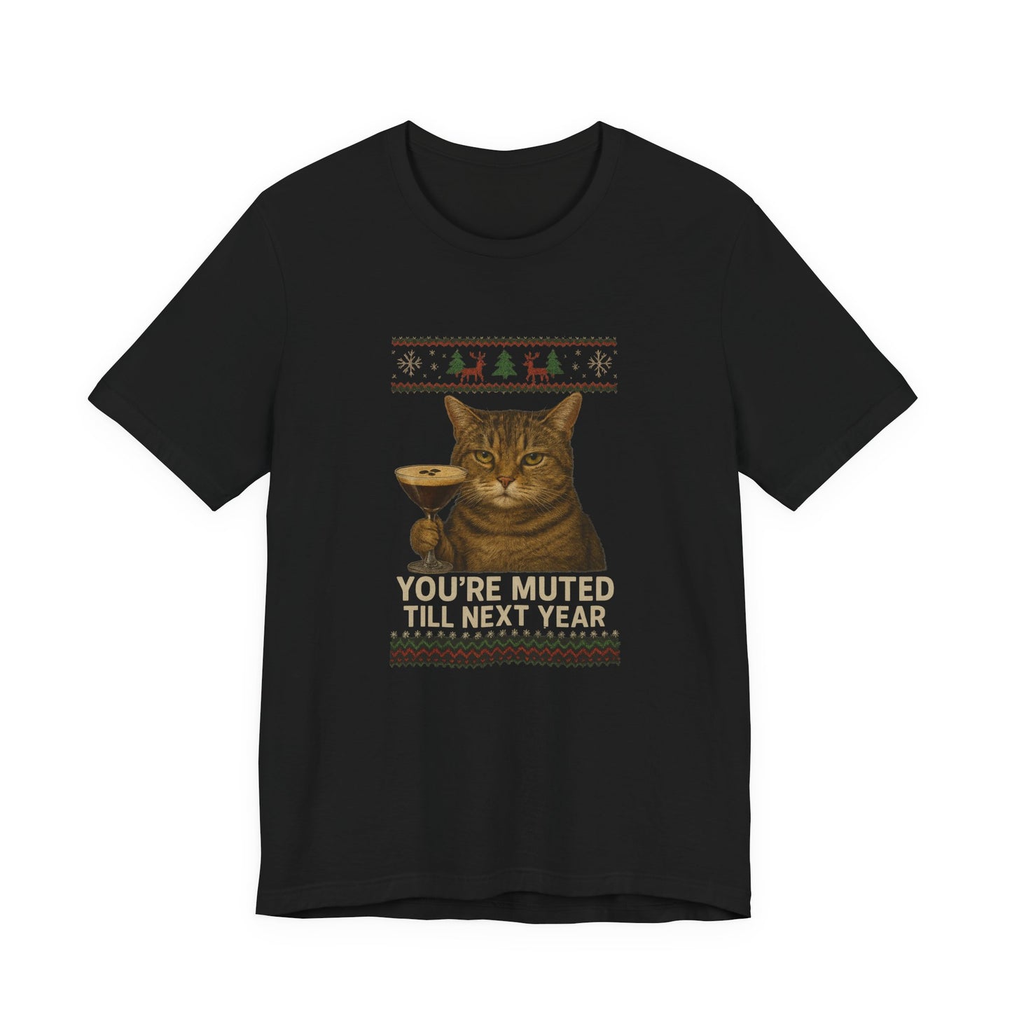 Espresso Martini Cat T-Shirt | Funny Holiday Burnout Tee