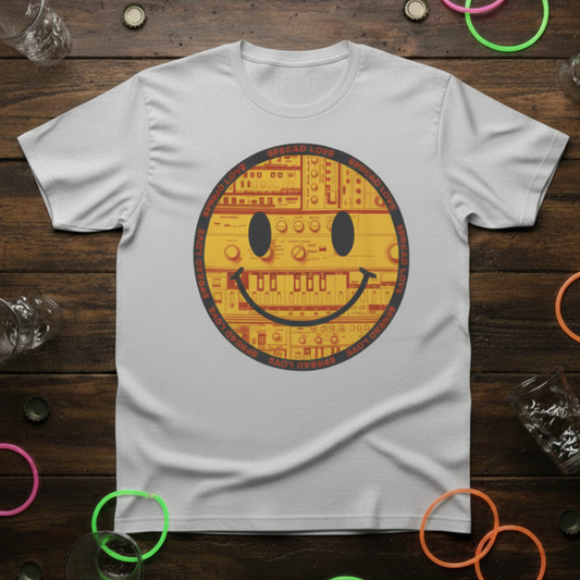 Smiley Face Music Tee - Happy Vibes Unisex T-Shirt