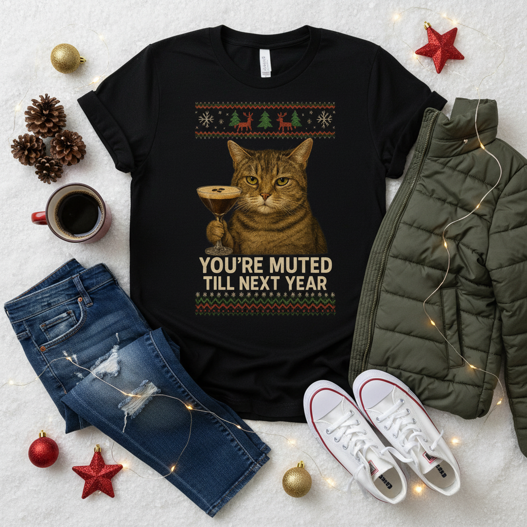 Espresso Martini Cat Christmas Shirt | Funny Holiday Gift