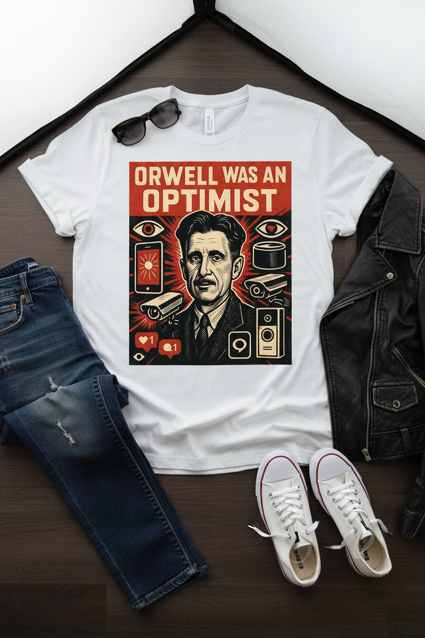 Orwell Was an Optimist T-Shirt | Dystopian Surveillance Graphic Tee