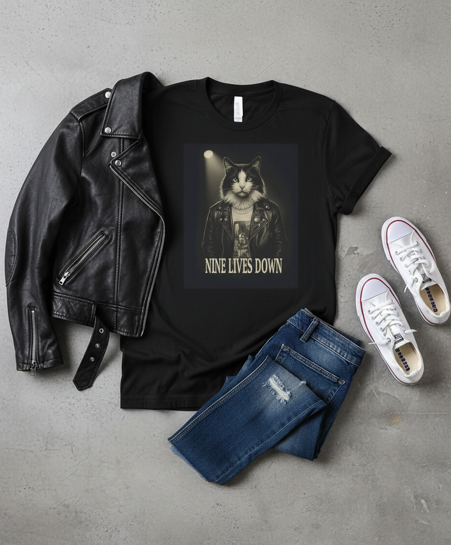 Rockin' Cat Tee - Funny Music Shirt, Cat Lover Gift