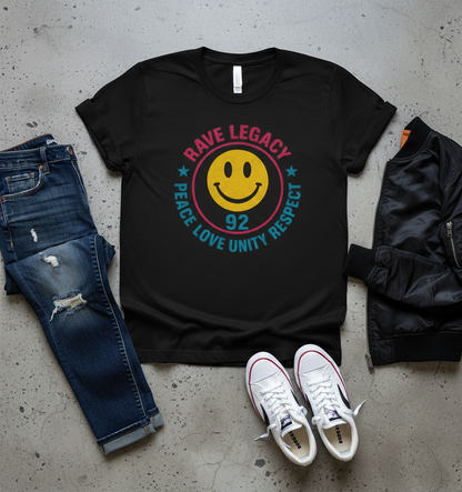 90s Rave Smiley Face Tee | Acid House Music Shirt