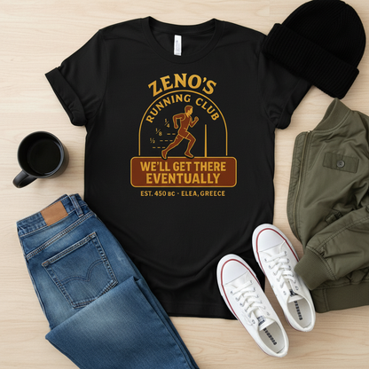 Zeno's Running Club Tee - Funny Philosophy Running Shirt