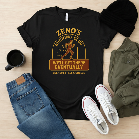 Zeno's Running Club Tee - Funny Philosophy Running Shirt