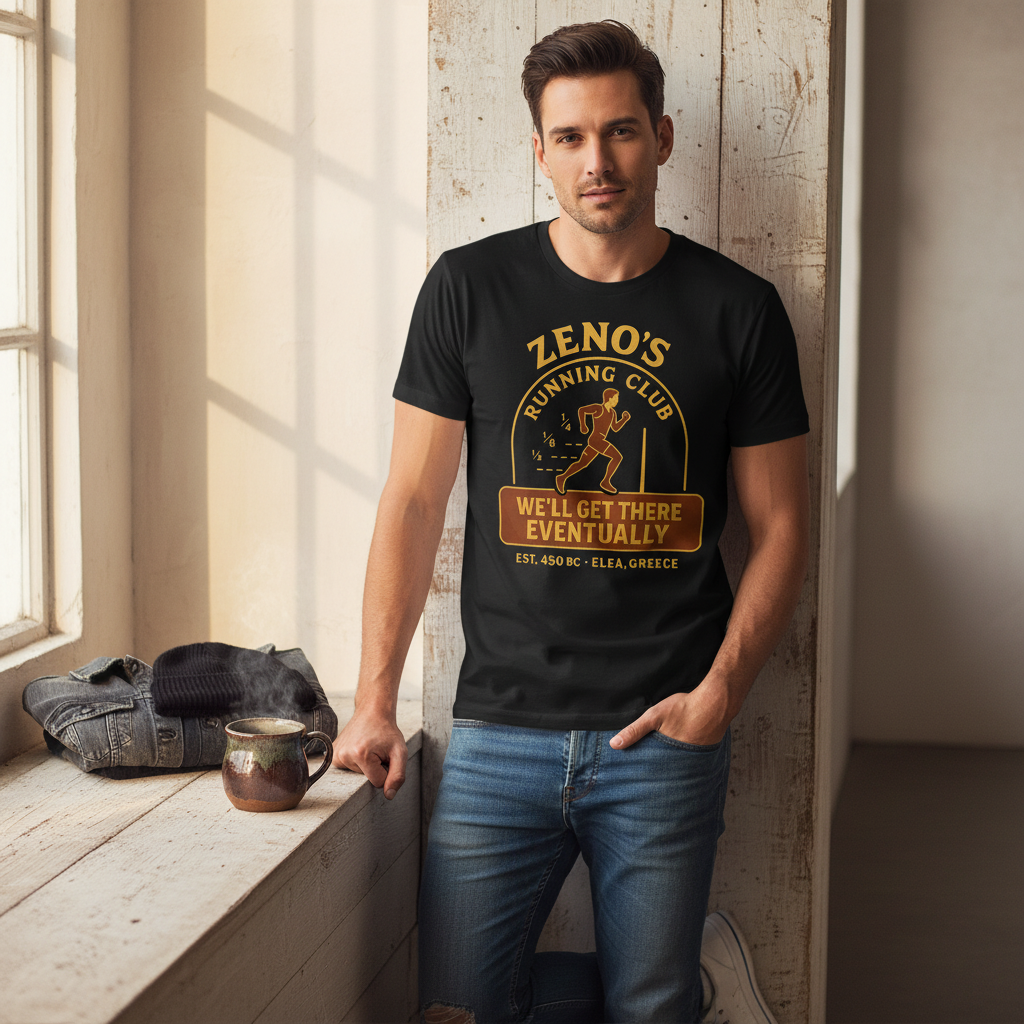 Zeno's Running Club Tee - Funny Philosophy Running Shirt