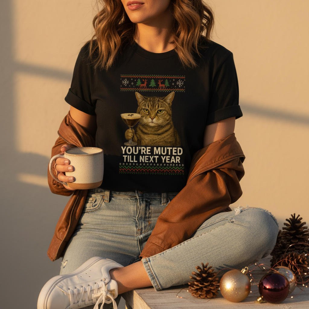 Espresso Martini Cat Christmas Shirt | Funny Holiday Gift