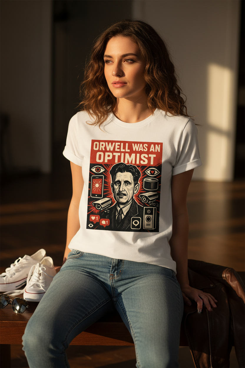 Orwell Was an Optimist T-Shirt | Dystopian Surveillance Graphic Tee