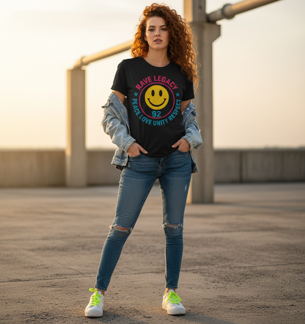 90s Rave Smiley Face Tee | Acid House Music Shirt