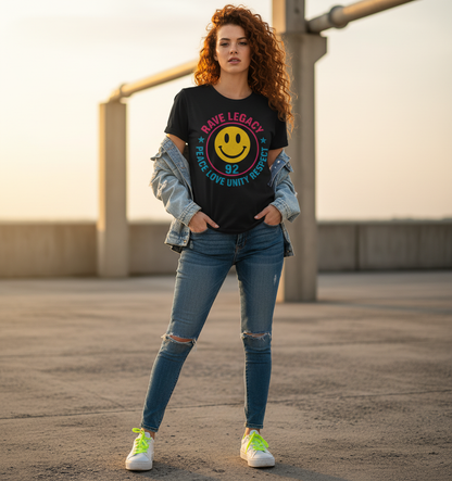 90s Rave Smiley Face Tee | Acid House Music Shirt