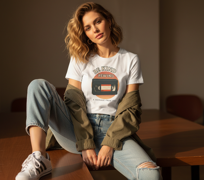 Be Kind Rewind Tee - Retro Movie Lover Shirt