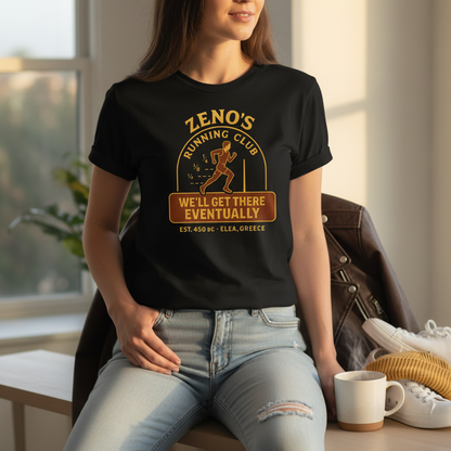 Zeno's Running Club Tee - Funny Philosophy Running Shirt