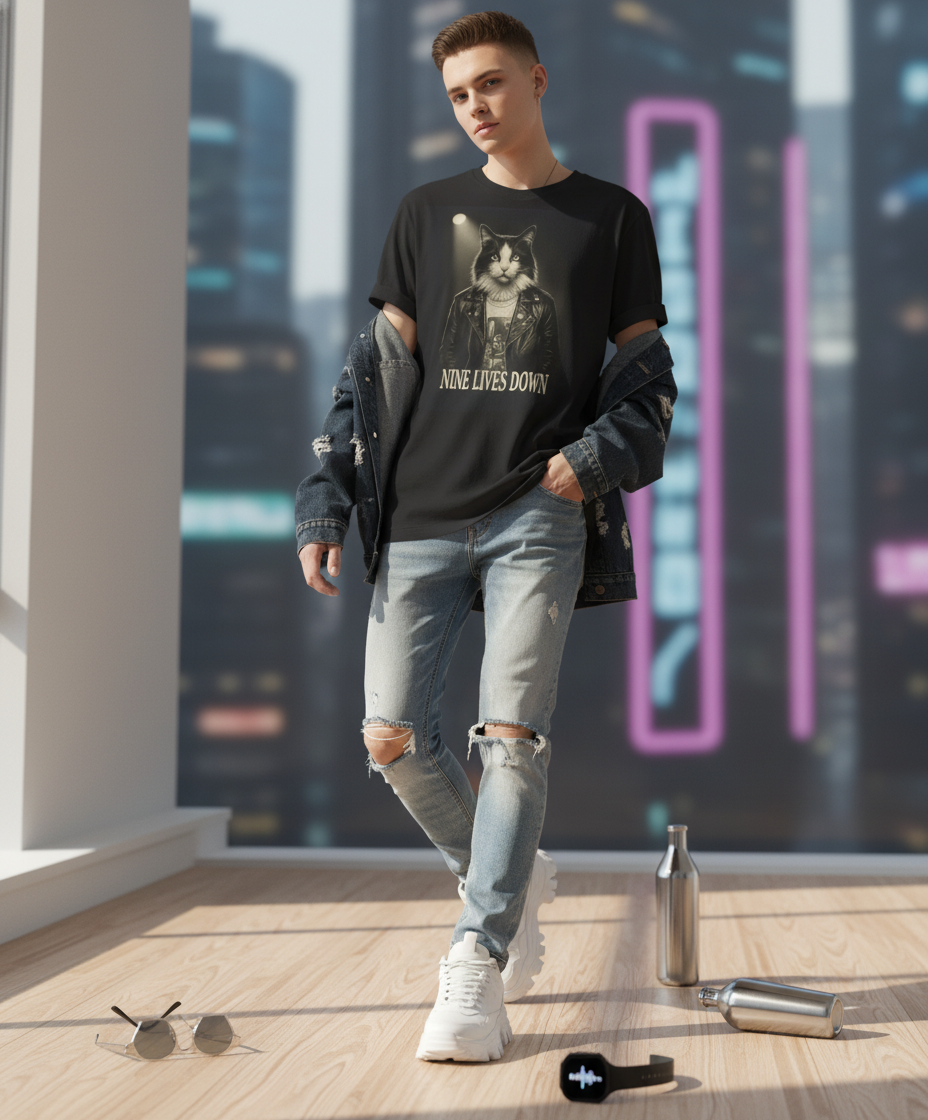 Rockin' Cat Tee - Funny Music Shirt, Cat Lover Gift