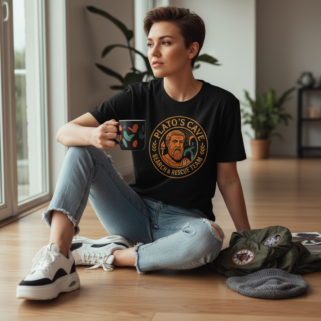 Plato's Cave Rescue Tee | Philosophy Humor Gift