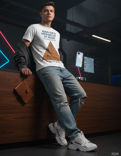 Maslow's Hierarchy of Needs Millennial T-Shirt | Funny Philosophy Tee
