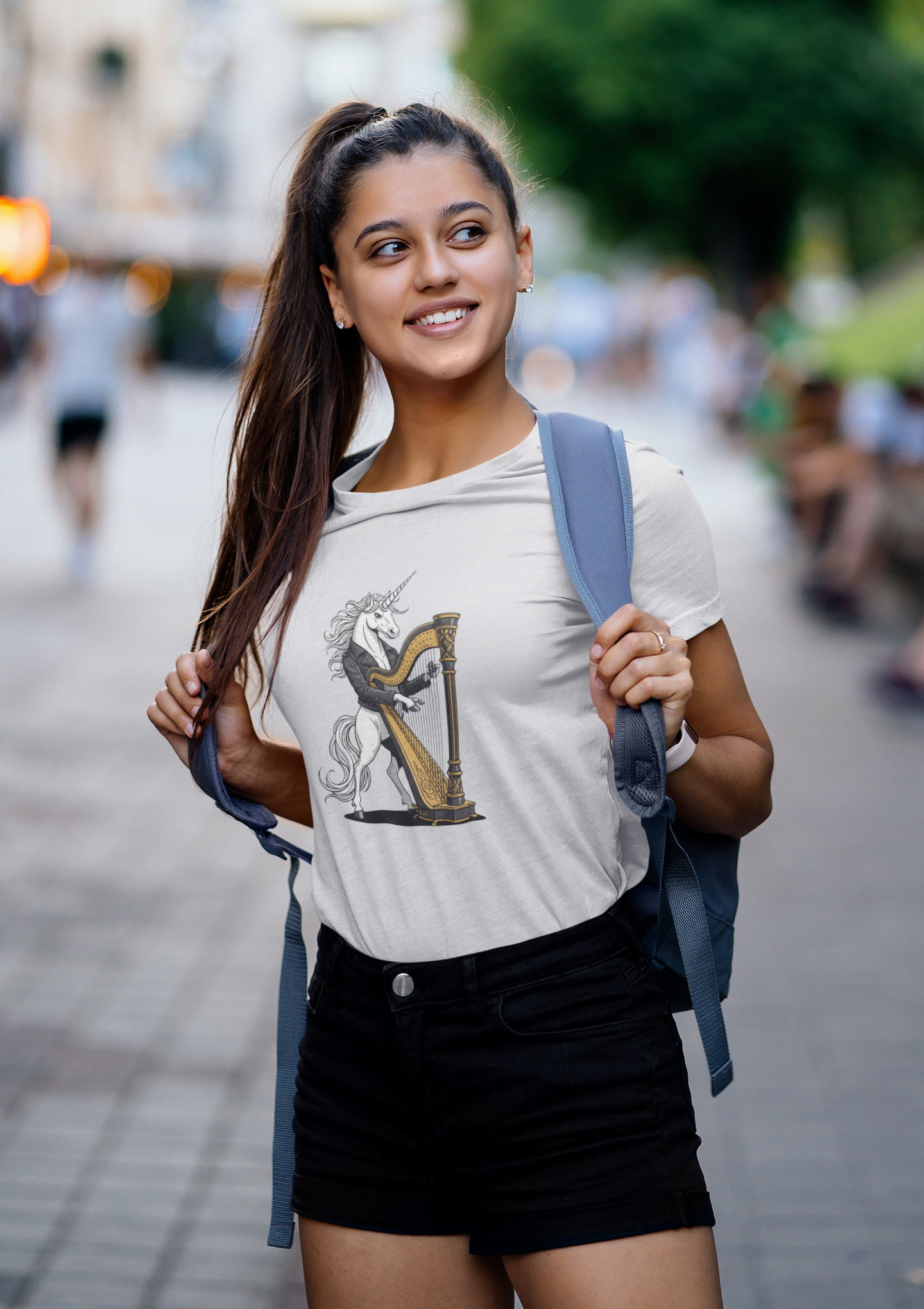 Unicorn Harp T-Shirt - Whimsical Music Lover Gift