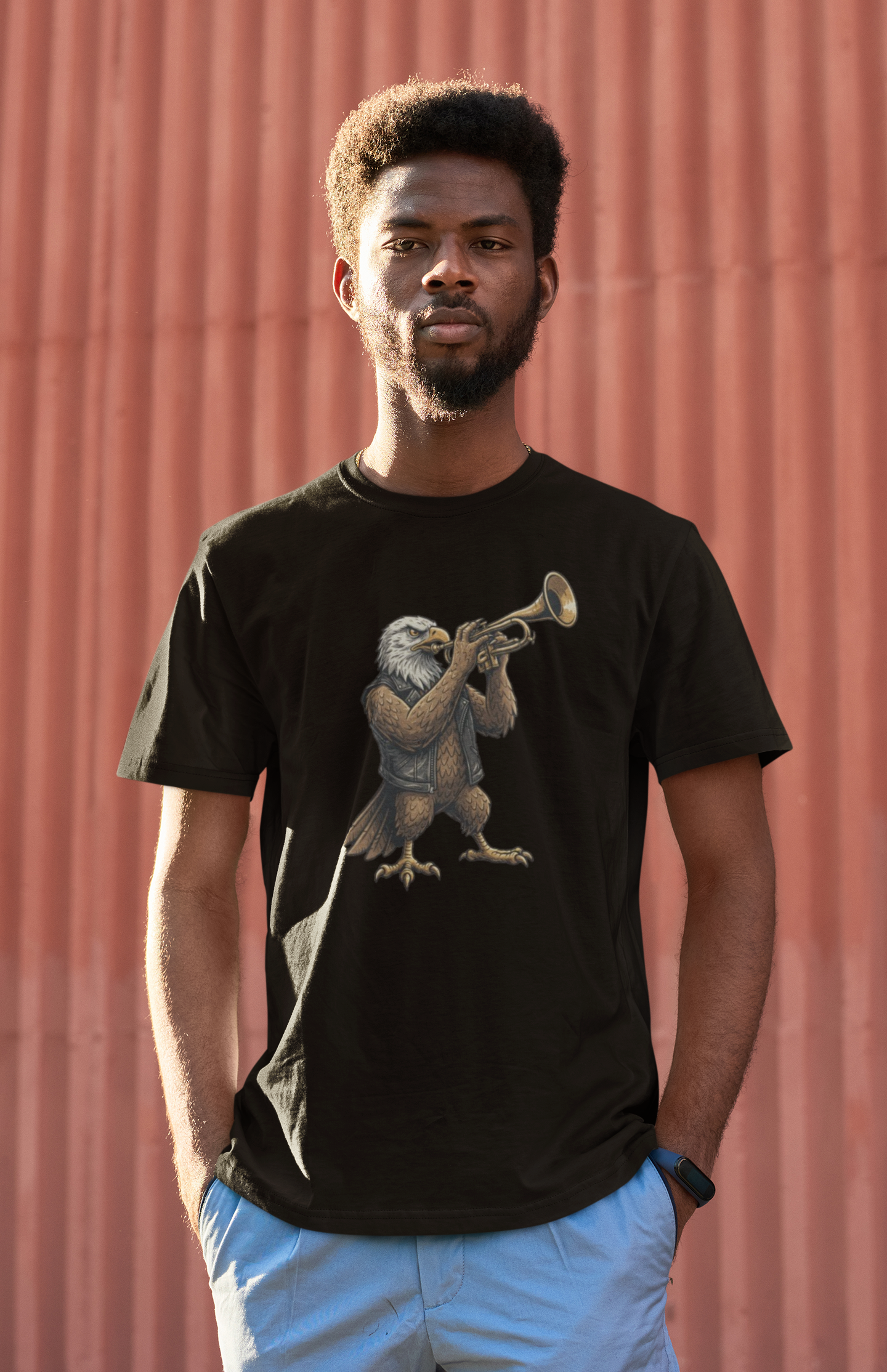 Eagle Trumpet Jazz T-Shirt - Cool Music Lover Gift